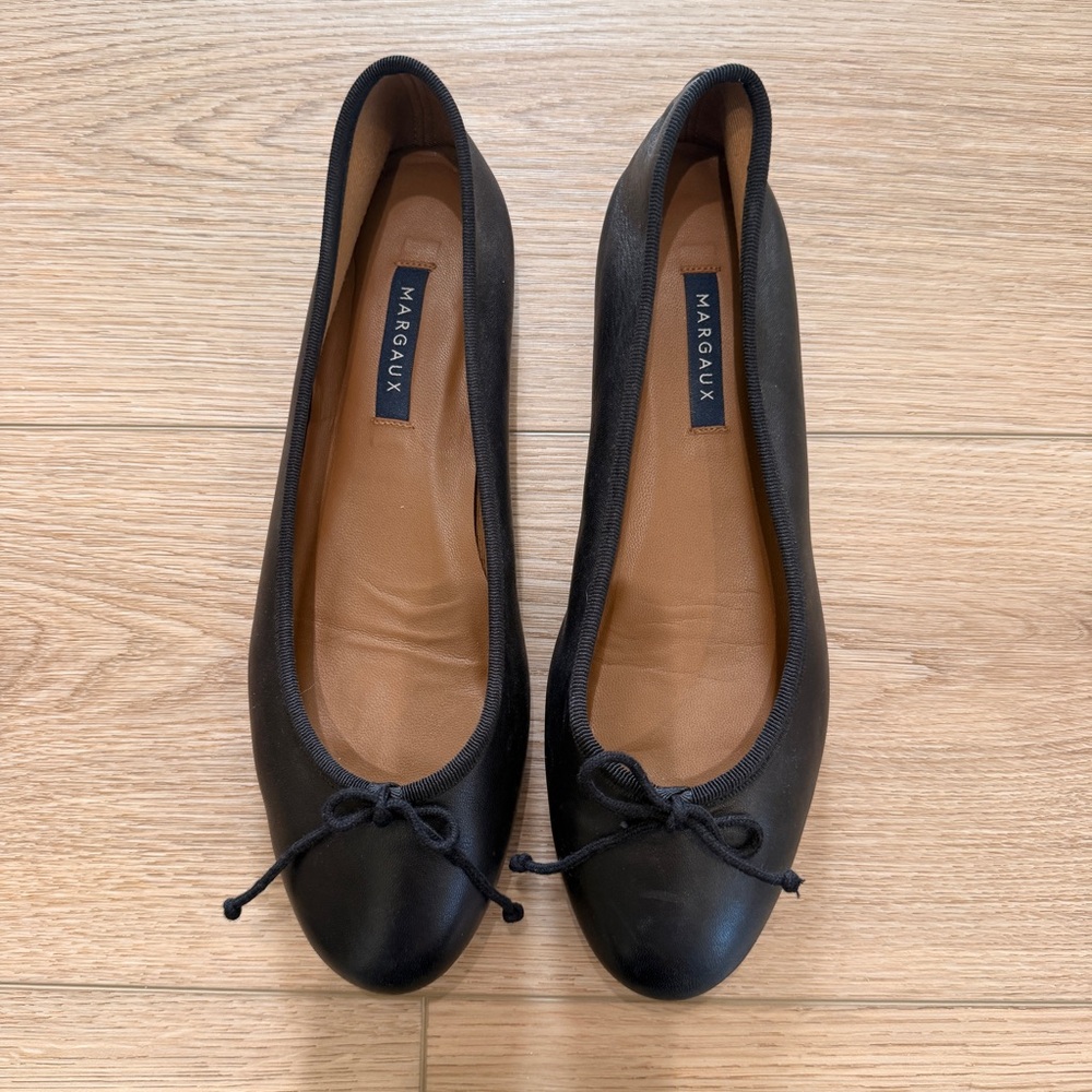 Margaux Demi Black Leather Ballet Flat